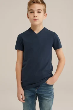 Jongens basic T-shirt met V-hals