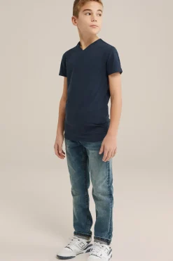 Jongens basic T-shirt met V-hals