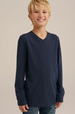 Jongens basic T-shirt met V-hals