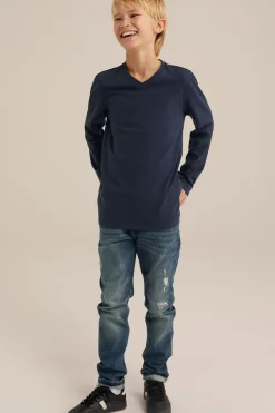 Jongens basic T-shirt met V-hals