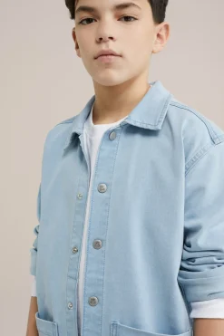 Jongens denim overshirt met stretch