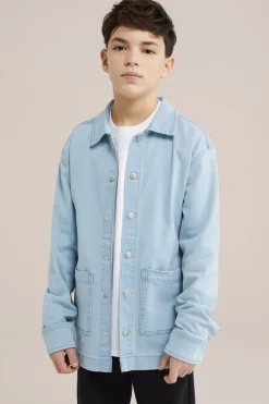 Jongens denim overshirt met stretch