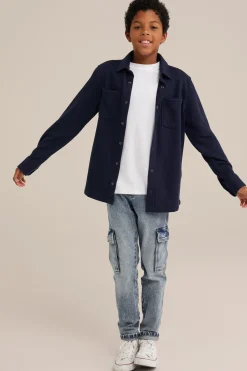 Jongens gebreid smart overshirt van katoenmix
