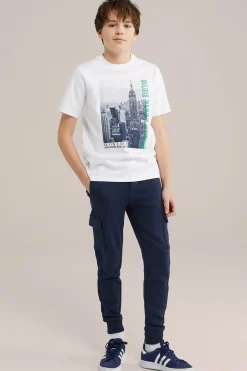 Jongens joggingbroek met cargozakken en structuur