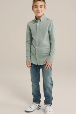 Jongens overhemd van piqu&eacute;jersey
