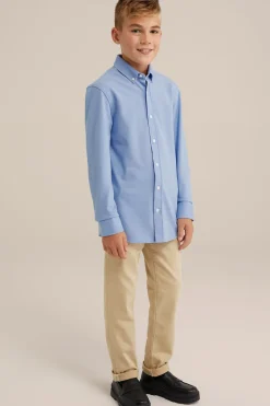Jongens overhemd van piqu&eacute;jersey