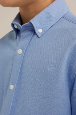 Jongens overhemd van piqu&eacute;jersey