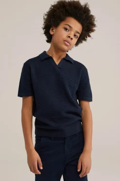 Jongens polo met structuur