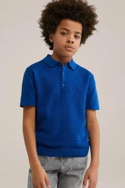 Jongens polo met structuur