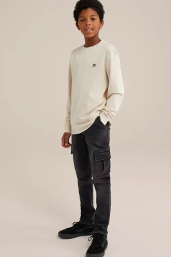 Jongens regular fit jeans met cargozakken