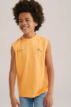 Jongens relaxed fit singlet met opdruk