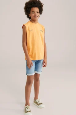 Jongens relaxed fit singlet met opdruk