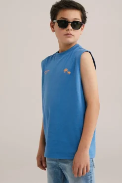 Jongens relaxed fit singlet met opdruk