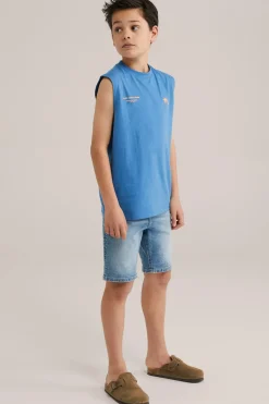 Jongens relaxed fit singlet met opdruk