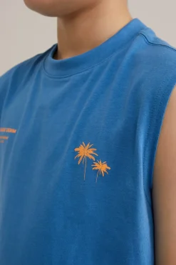 Jongens relaxed fit singlet met opdruk