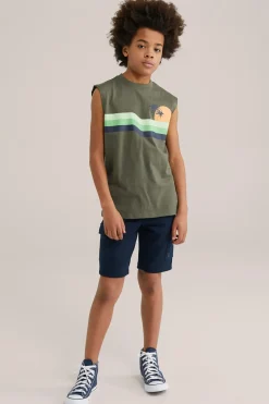 Jongens relaxed fit singlet met opdruk