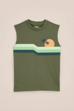 Jongens relaxed fit singlet met opdruk