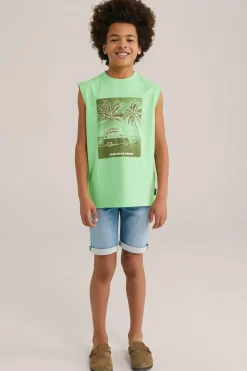 Jongens relaxed fit singlet met opdruk