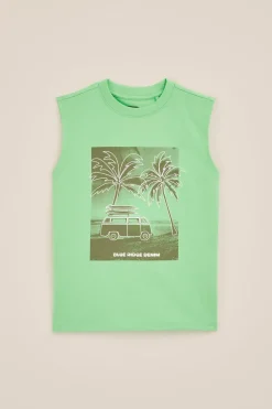 Jongens relaxed fit singlet met opdruk