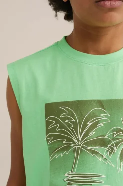 Jongens relaxed fit singlet met opdruk