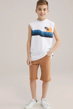 Jongens relaxed fit singlet met opdruk