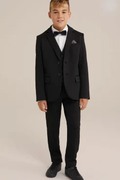 Jongens slim fit blazer met structuur