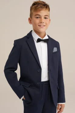 Jongens slim fit blazer met structuur