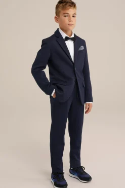 Jongens slim fit blazer met structuur