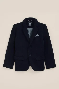 Jongens slim fit blazer met structuur