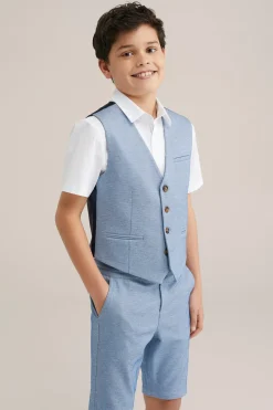 Jongens slim fit gilet met structuur
