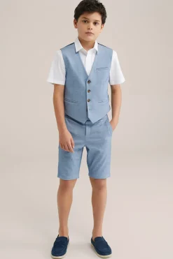 Jongens slim fit gilet met structuur