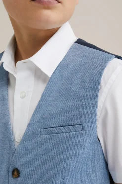 Jongens slim fit gilet met structuur