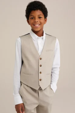 Jongens slim fit gilet met structuur