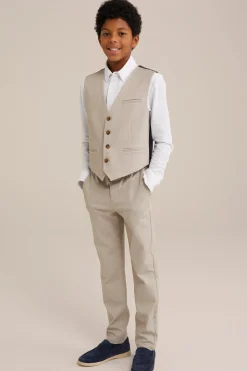 Jongens slim fit gilet met structuur