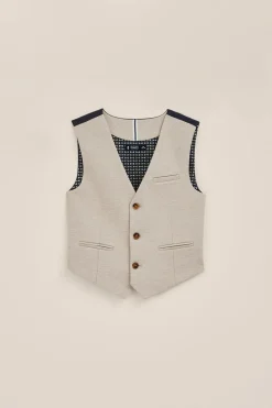 Jongens slim fit gilet met structuur