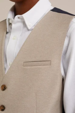 Jongens slim fit gilet met structuur