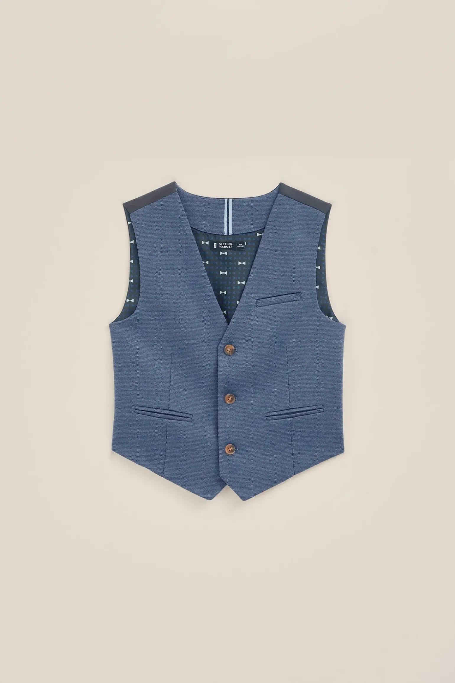 Jongens slim fit gilet met structuur