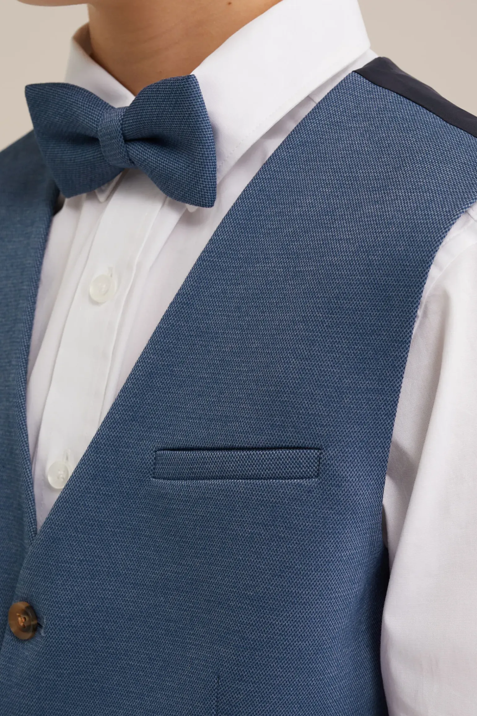 Jongens slim fit gilet met structuur