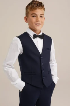 Jongens slim fit gilet met structuur