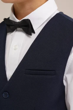 Jongens slim fit gilet met structuur
