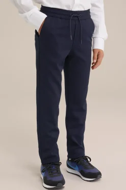Jongens slim fit pantalon met structuur