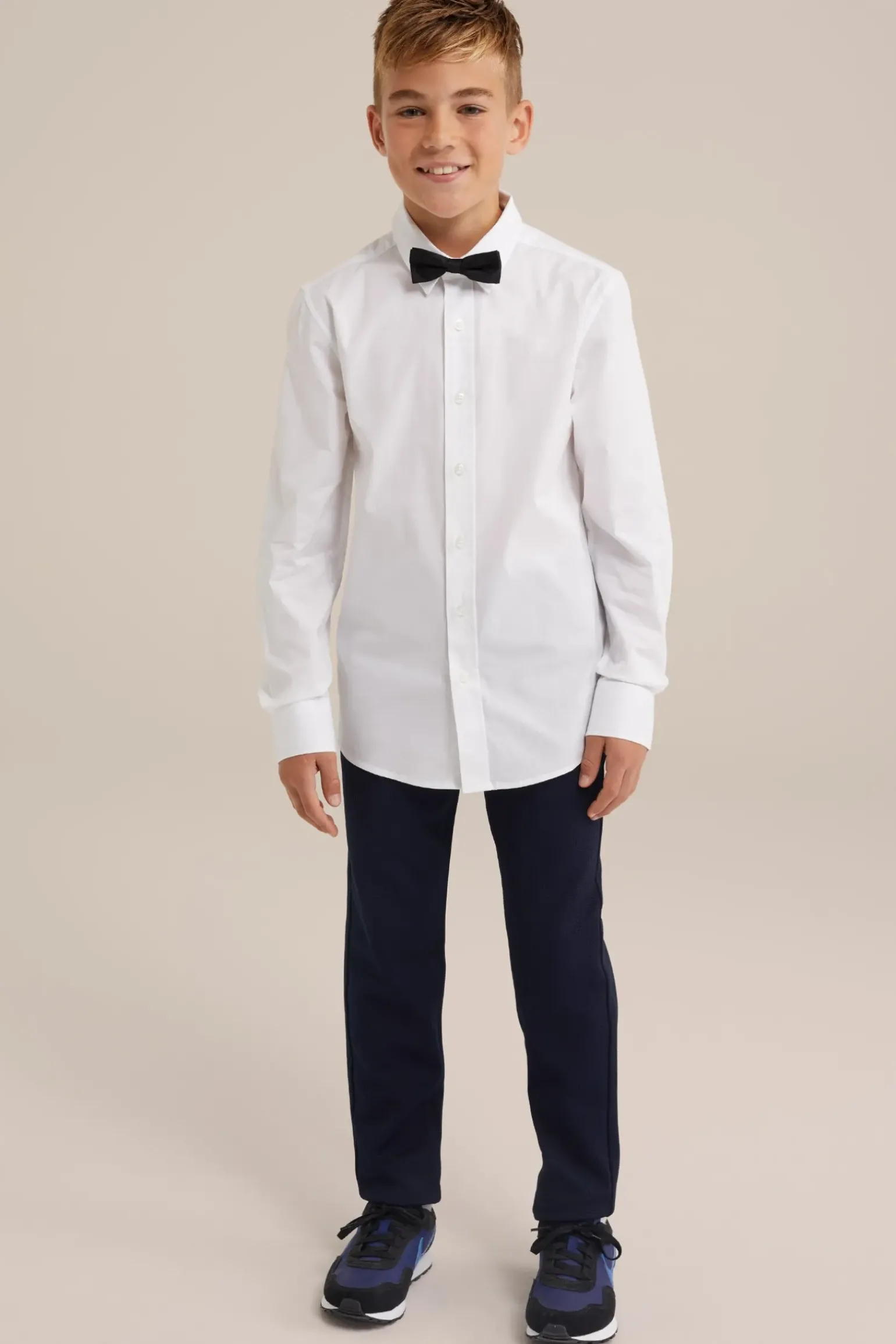 Jongens slim fit pantalon met structuur