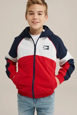 Jongens windjack met colourblock