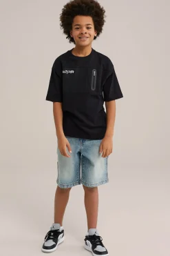 Jonges skater denim short