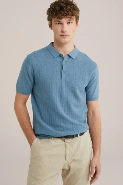 katoenen polo met structuur