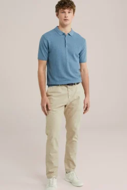 katoenen polo met structuur