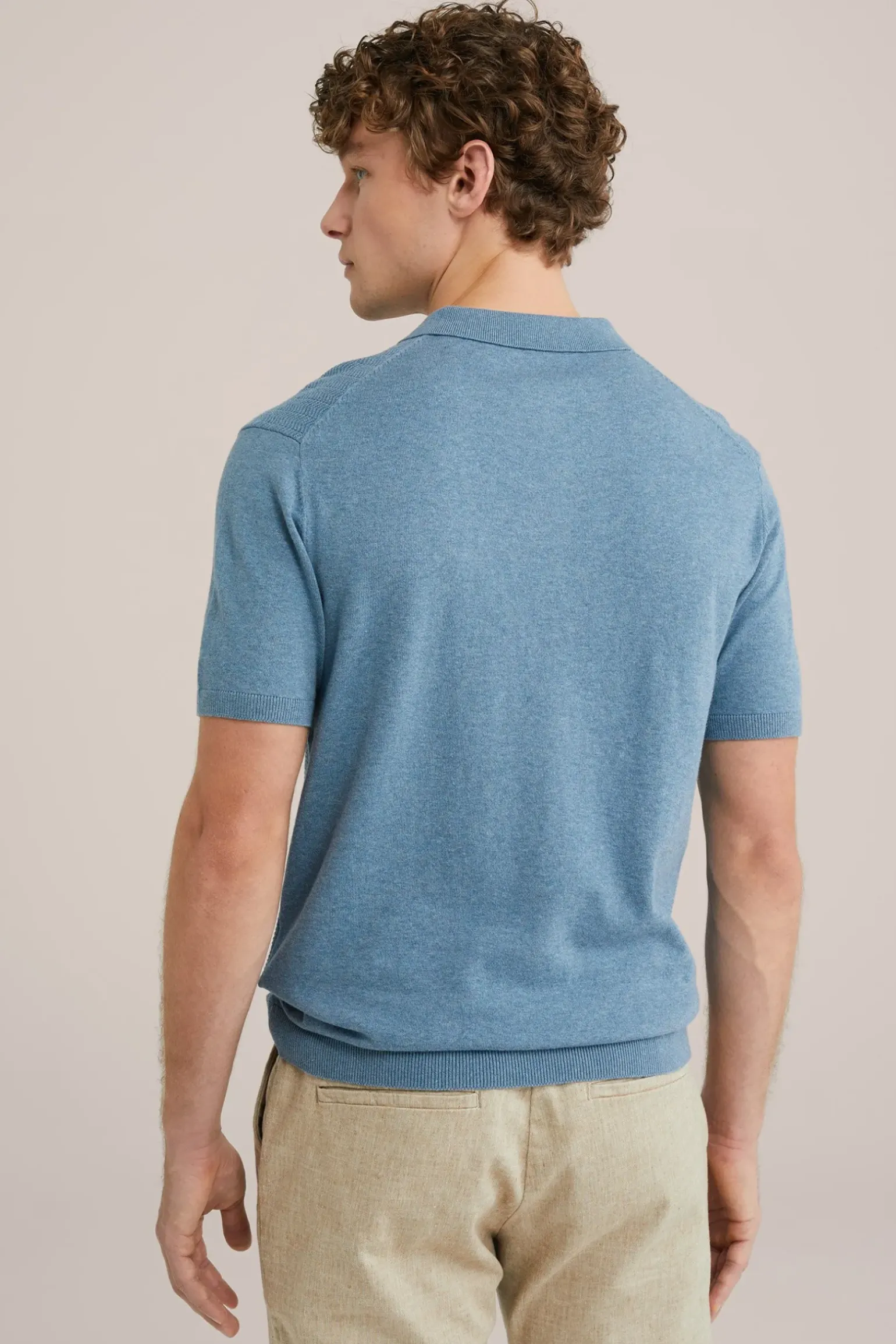 katoenen polo met structuur
