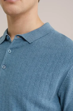 katoenen polo met structuur
