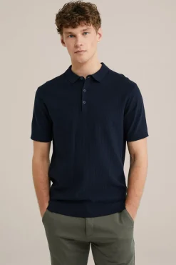 katoenen polo met structuur