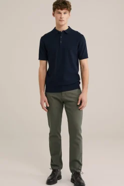 katoenen polo met structuur